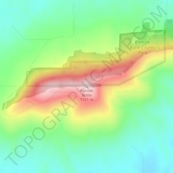 Kamiak Butte topographic map, elevation, terrain