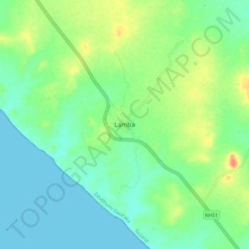 Lamba topographic map, elevation, terrain