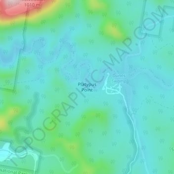 Platypus Point topographic map, elevation, terrain