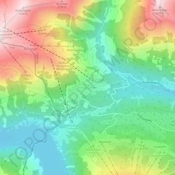 Königsleiten topographic map, elevation, terrain