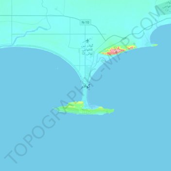 Gwādar topographic map, elevation, terrain