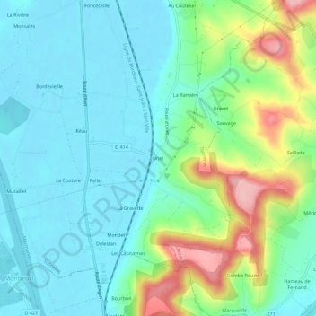 Unet topographic map, elevation, terrain