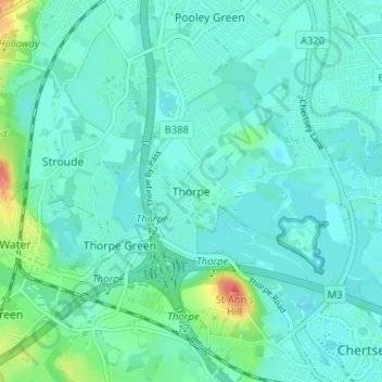 Thorpe topographic map, elevation, terrain