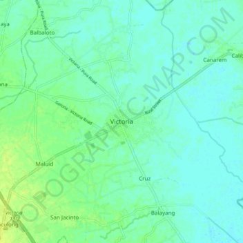 Victoria topographic map, elevation, terrain