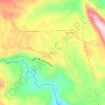 Kellits topographic map, elevation, terrain
