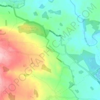 High Ellington topographic map, elevation, terrain