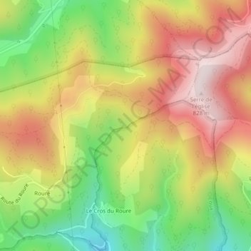 Fontreyde topographic map, elevation, terrain