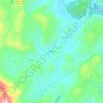 Norton topographic map, elevation, terrain