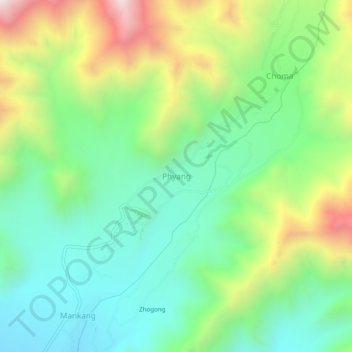 Phyang topographic map, elevation, terrain