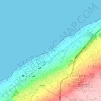 Paillote topographic map, elevation, terrain