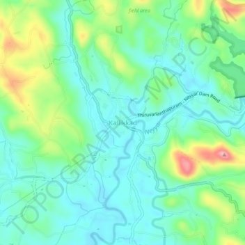 Kallikadu topographic map, elevation, terrain
