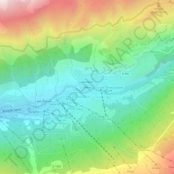L'Adroit topographic map, elevation, terrain