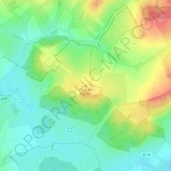 Haut de France topographic map, elevation, terrain