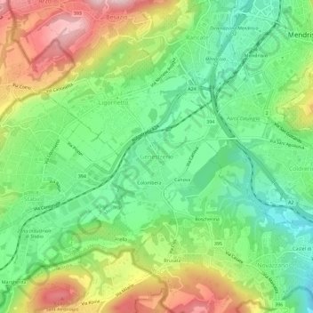 Genestrerio topographic map, elevation, terrain