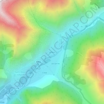 Le Roux topographic map, elevation, terrain
