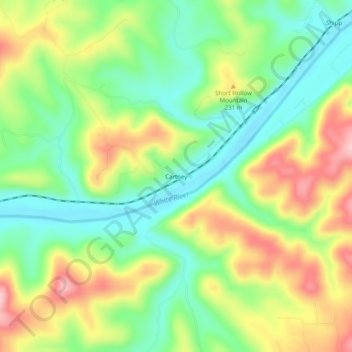 Cartney topographic map, elevation, terrain