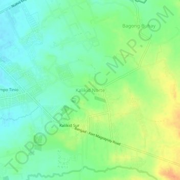 Kalikid Norte topographic map, elevation, terrain