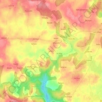 Le Portz topographic map, elevation, terrain