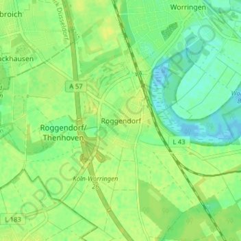 Roggendorf topographic map, elevation, terrain