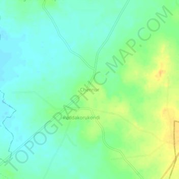 Chennur topographic map, elevation, terrain