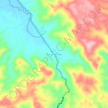 Pangalalan topographic map, elevation, terrain