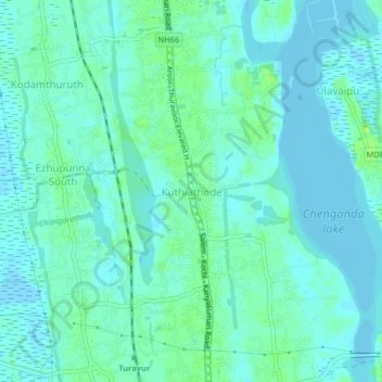 Kuthiathode topographic map, elevation, terrain