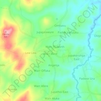 Warr TC East topographic map, elevation, terrain