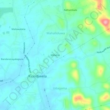 Millathe topographic map, elevation, terrain