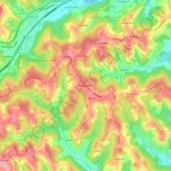 Steingraben topographic map, elevation, terrain