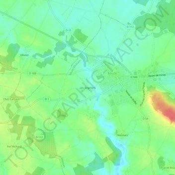Les Segeliers topographic map, elevation, terrain