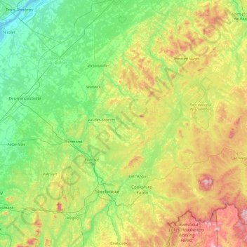 Les Sources topographic map, elevation, terrain