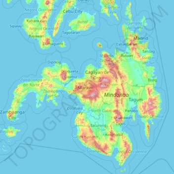 Lanao del Sur topographic map, elevation, terrain
