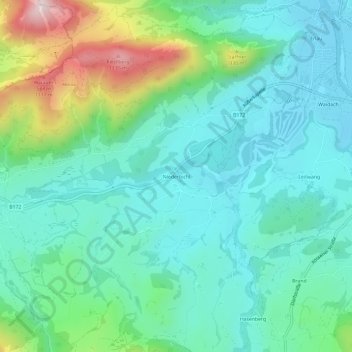 Niederbichl topographic map, elevation, terrain