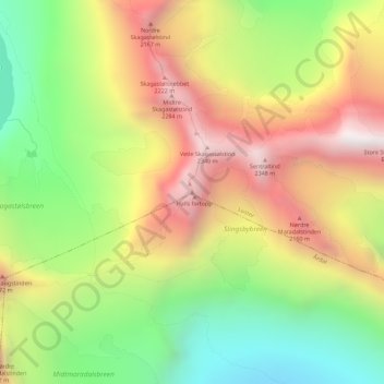 Storen topographic map, elevation, terrain