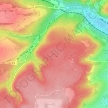 Paulsberg topographic map, elevation, terrain