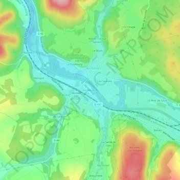 Le Clos Diot topographic map, elevation, terrain