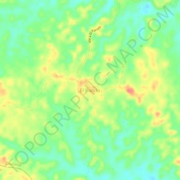 El Pando topographic map, elevation, terrain