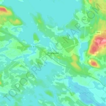Riistavesi topographic map, elevation, terrain