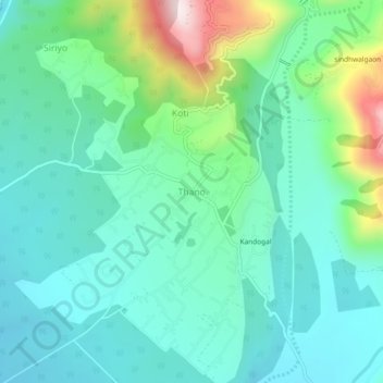 Thano topographic map, elevation, terrain