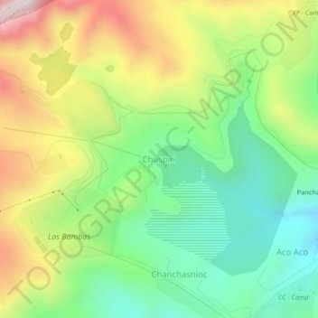 Chuspiri topographic map, elevation, terrain