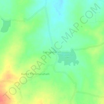 Garugadahalli topographic map, elevation, terrain