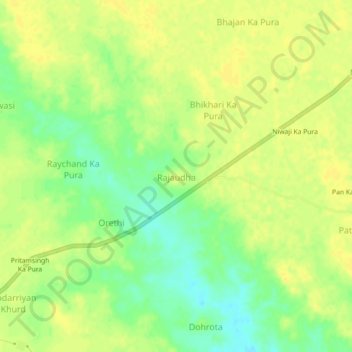 Rajaudha topographic map, elevation, terrain