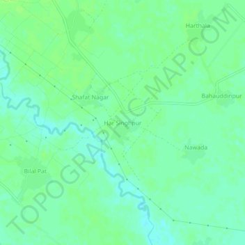 Har Singhpur topographic map, elevation, terrain