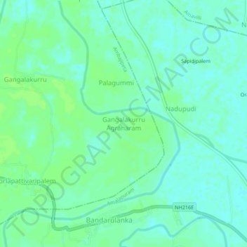 Gangalakurru Agraharam topographic map, elevation, terrain
