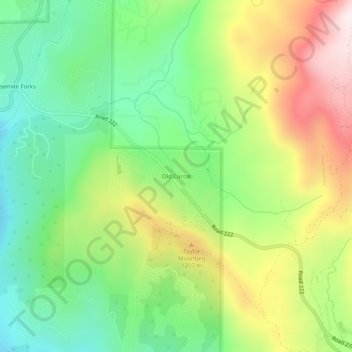 Old Corral topographic map, elevation, terrain