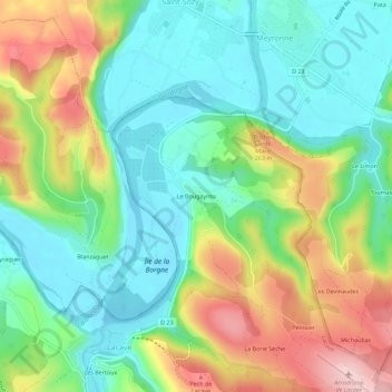 Le Bougayrou topographic map, elevation, terrain