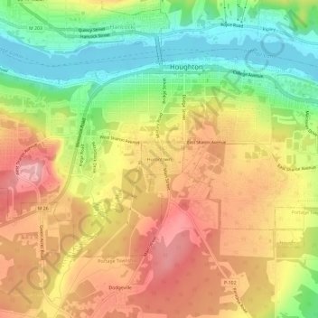 Hurontown topographic map, elevation, terrain
