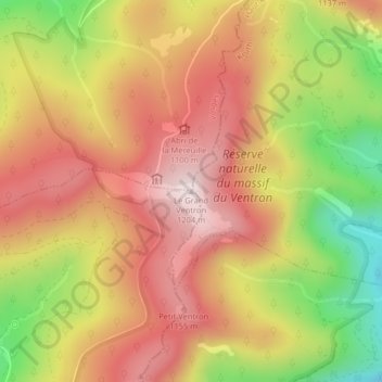 Le Grand Ventron topographic map, elevation, terrain