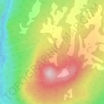 Middle Hill topographic map, elevation, terrain