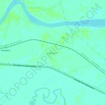 Jadupur topographic map, elevation, terrain